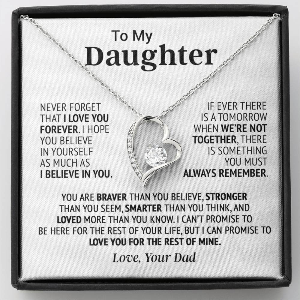 To My Daughter Necklace, Pendant Gift from Dad, Daughter Birthday Holiday Christmas Gift 26_8