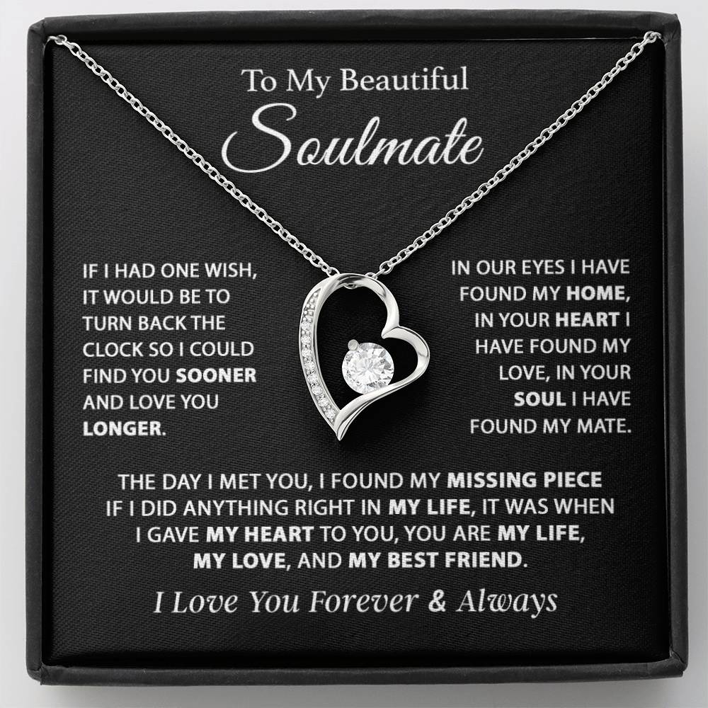To My Soulmate Necklace, Gift For Girlfriend Wife, Birthday Gifts Christmas Gifts 11_11_Black