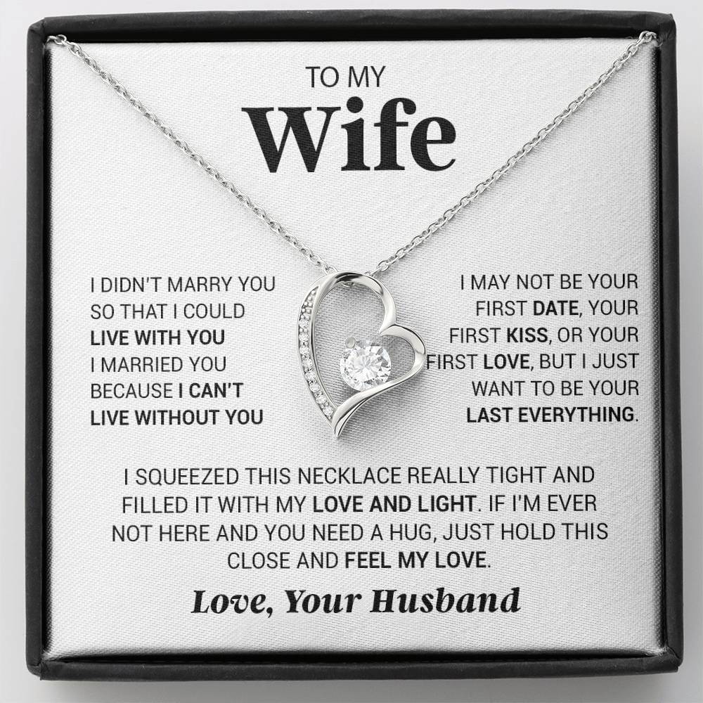 To My Wife Necklace, Anniversary Gift For Wife, Wife Birthday Gift,Christmas Gift