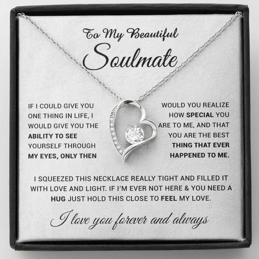To My Soulmate Necklace, Gift For Soulmate, Anniversary Gift, Birthday Gift 25_4_White
