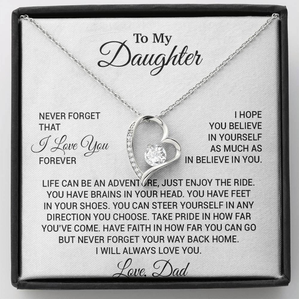 To My Daughter Necklace, Daughter Father Necklace, Daughter Gift From Dad 19_8_White