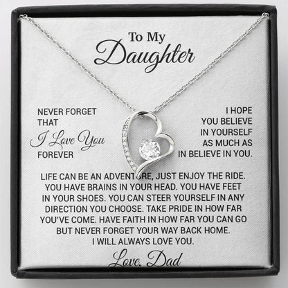 To My Daughter Necklace, Daughter Father Necklace, Daughter Gift From Dad 19_8_White