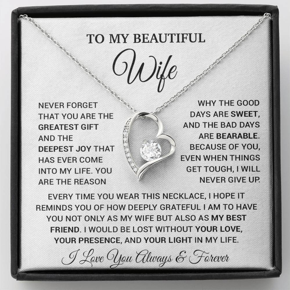 To My Wife Necklace, Christmas Gifts For Wife, Anniversary Cute Gift For Wife_16_9_White
