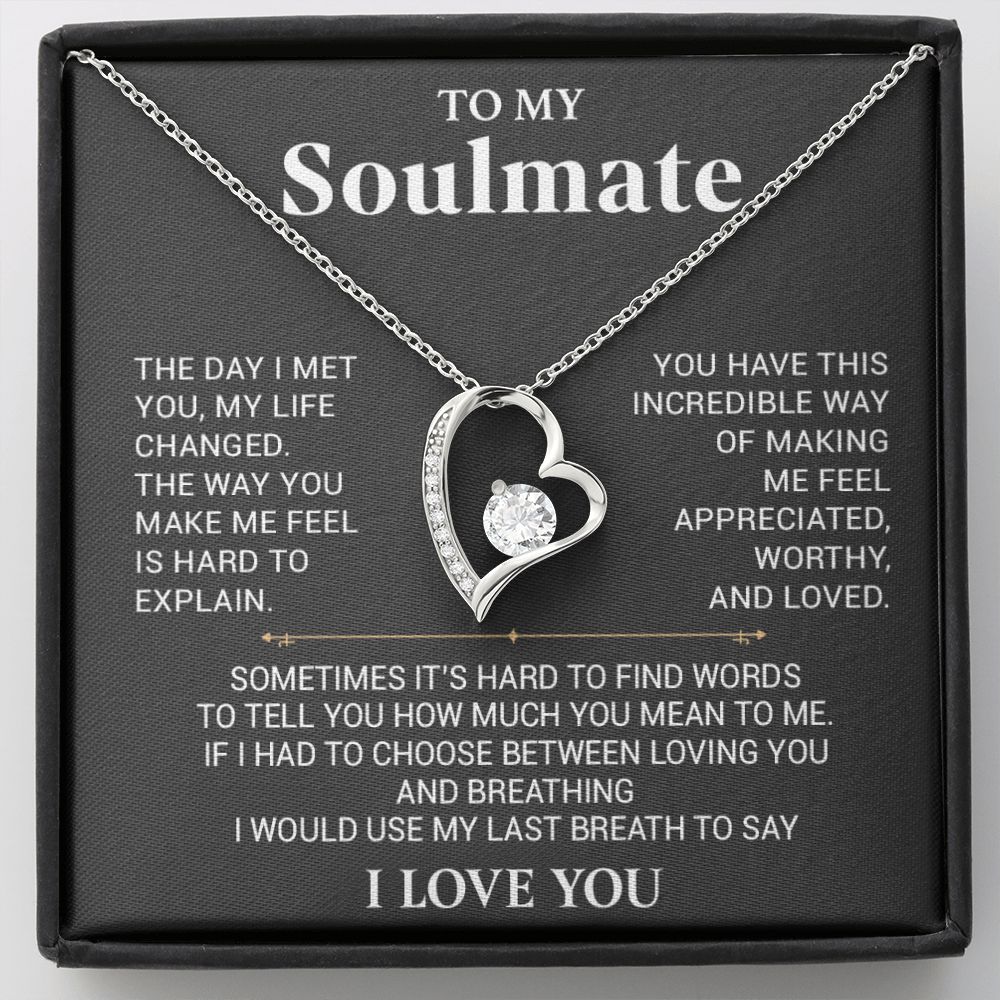 To My Soulmate Necklace, Anniversary Gift, Birthday Gift For Wife From Husband