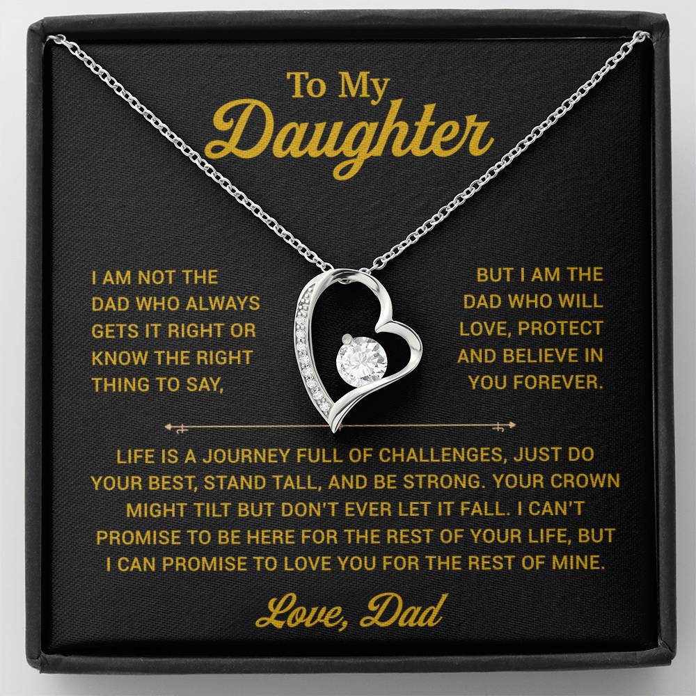 To My Daughter Necklace, Gift for Daughter from Dad, Father Daughter Necklace 24_12_Gold