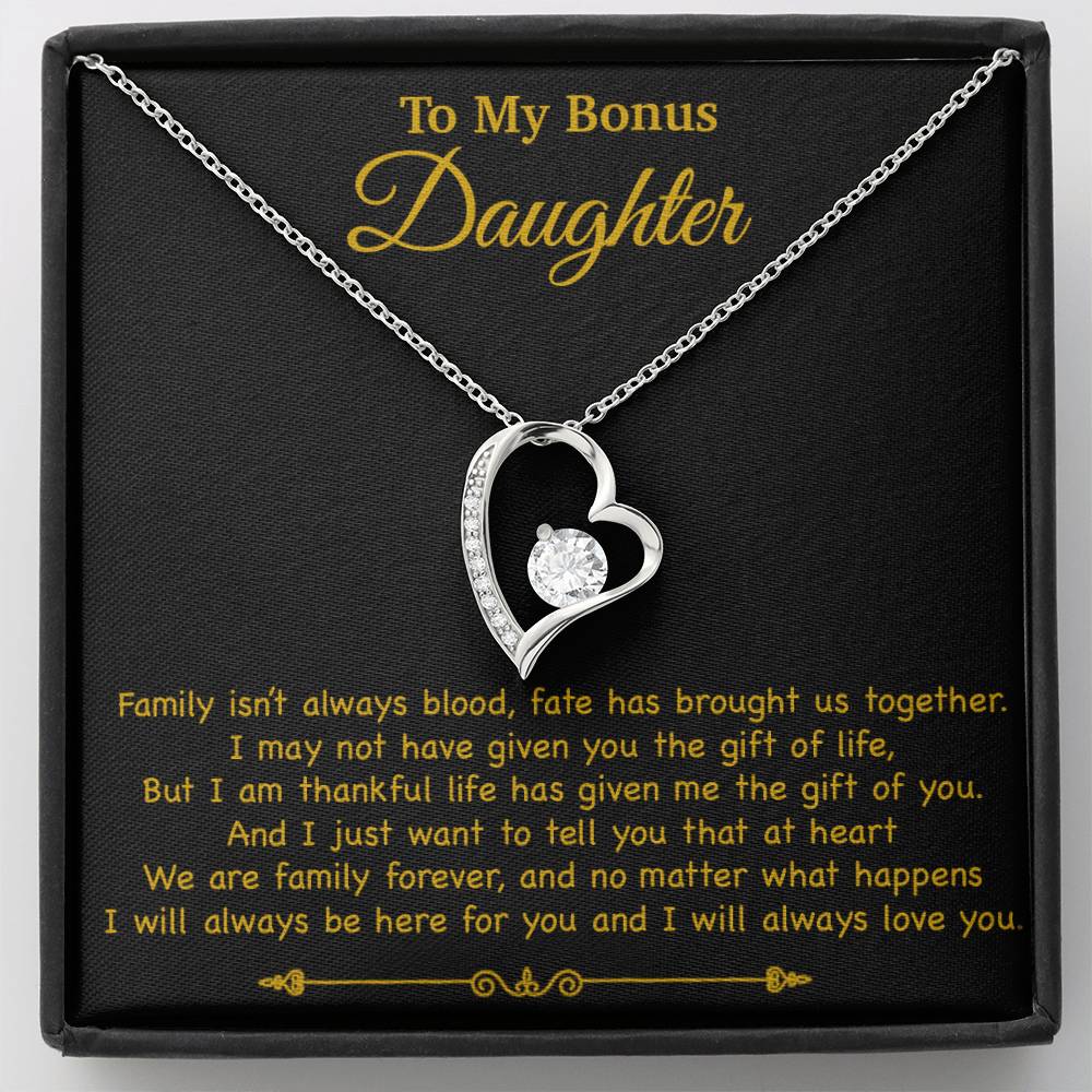 To My Bonus Daughter Necklace, Gift for Bonus Daughter, Step Daughter Birthday 2_11_Gold