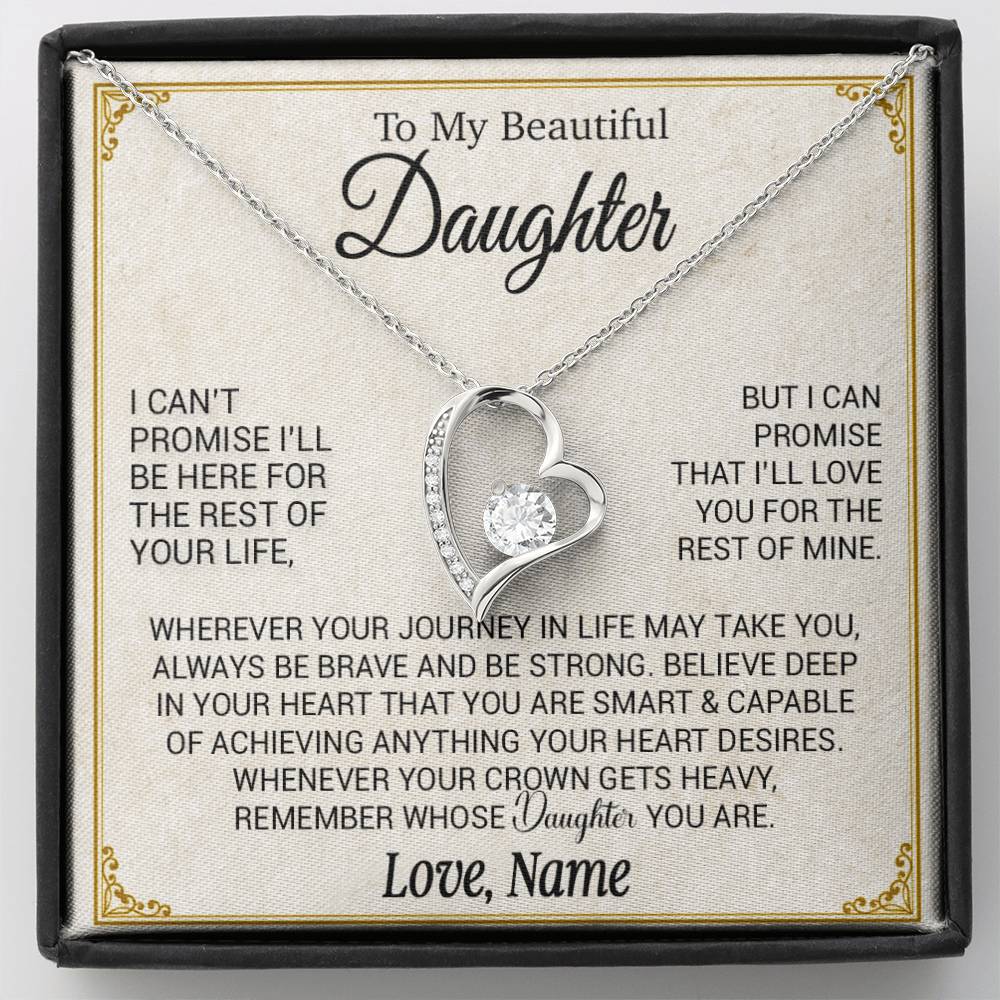 Custom To My Daughter Necklace,Daughter Gift From Mom, Dad, Daughter Necklace