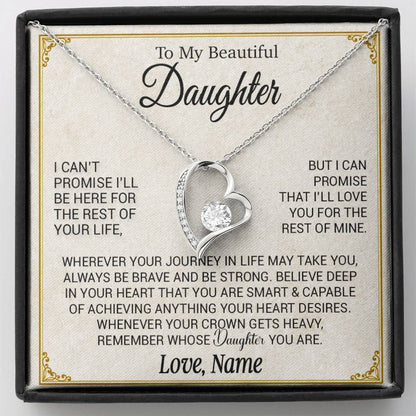 Custom To My Daughter Necklace,Daughter Gift From Mom, Dad, Daughter Necklace