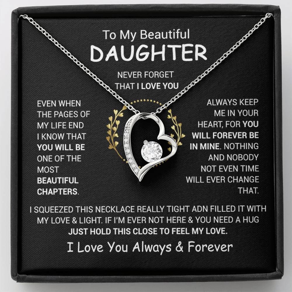 To My Daughter Necklace, Daughter Father Necklace, Daughter Gift From Dad, Mom 13_12_Black