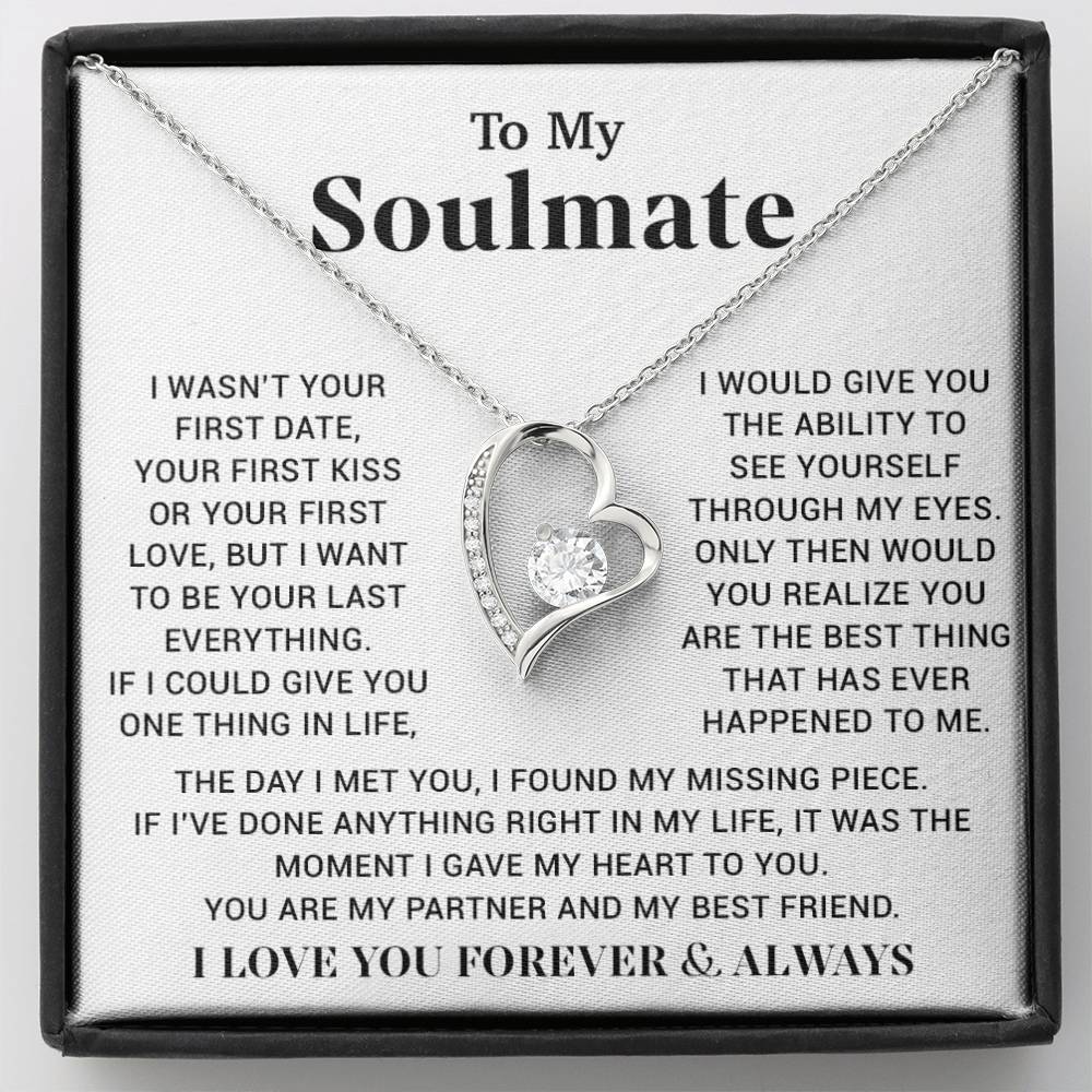 To My Soulmate Necklace, Gift for Wife Girlfriend Fiancée, Anniversary Necklace