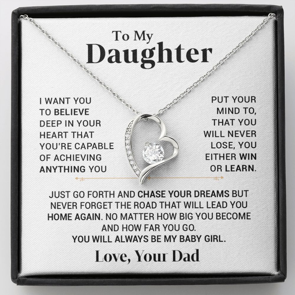 To My Daughter Necklace, Daughter Gift, Gift From Dad, Gift For Her77