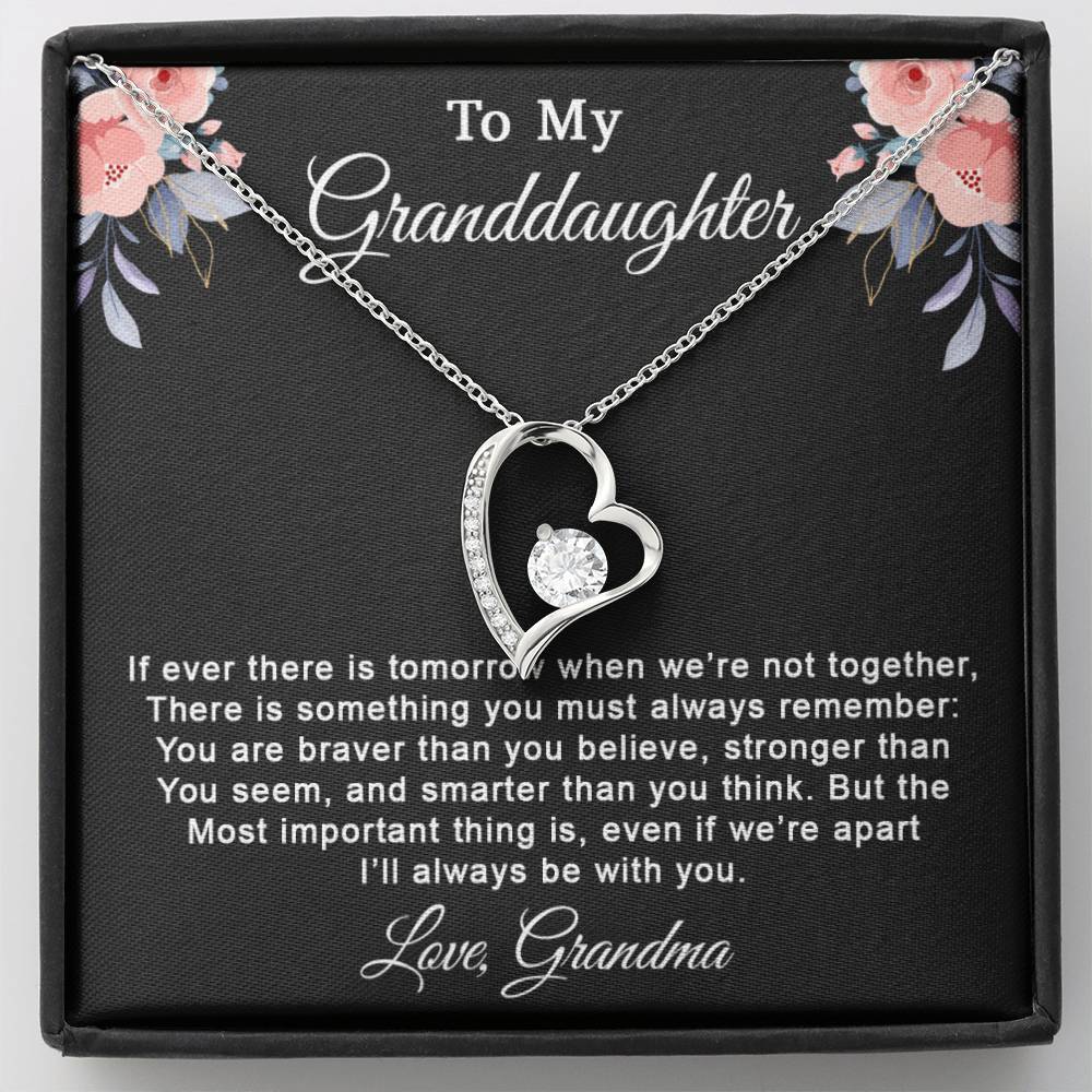 To My Granddaughter Necklace, Granddaughter Gifts From Grandma and Grandpa