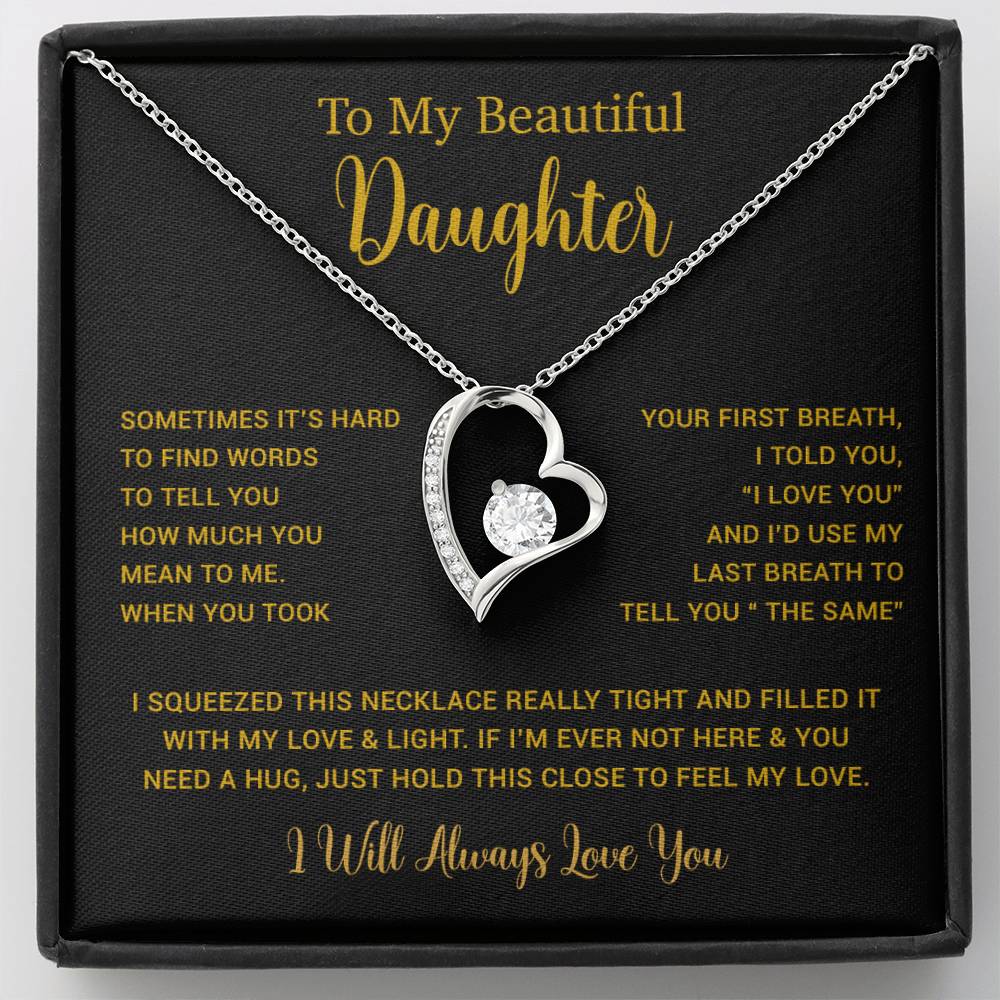 To My Daughter Necklace, Gift for Daughter from Dad, Father Daughter Necklace  11_5_Gold