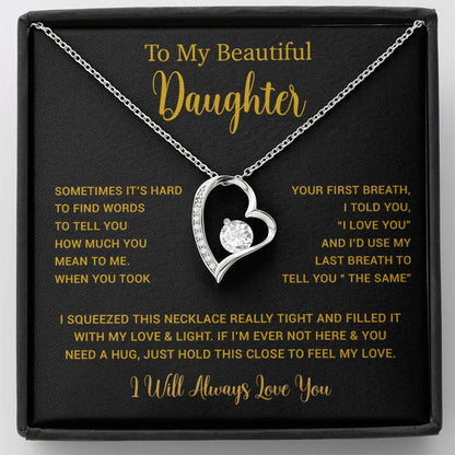 To My Daughter Necklace, Gift for Daughter from Dad, Father Daughter Necklace  11_5_Gold