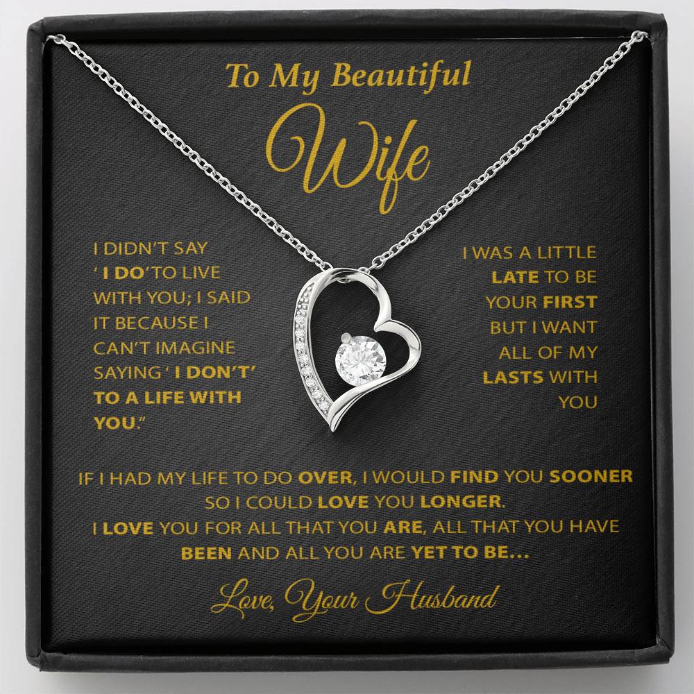 To My Wife Necklace, Wife Gift from Husband, Wife Birthday Gift, Birthday Gift 20_2_Gold