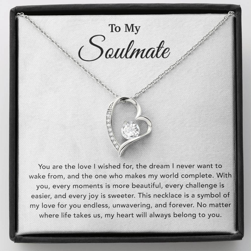 To My Soulmate Necklace, Gift For Soulmate, Anniversary Gift, Birthday Gift 20_5_White