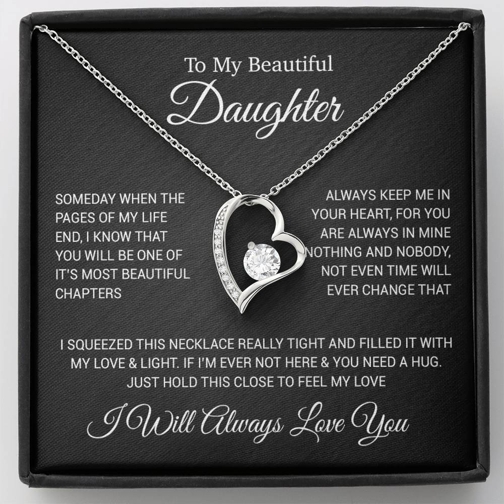 To My Daughter Necklace, Daughter Father Necklace, Daughter Gift From Dad 25_4_Black