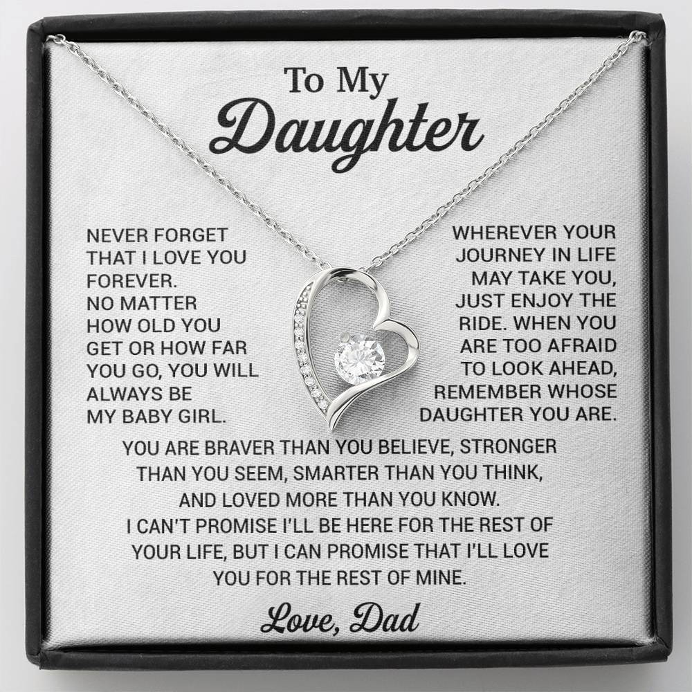 To My Daughter Necklace, Daughter Father Necklace, Daughter Gift From Dad 20_8_White