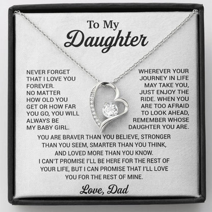 To My Daughter Necklace, Daughter Father Necklace, Daughter Gift From Dad 20_8_White