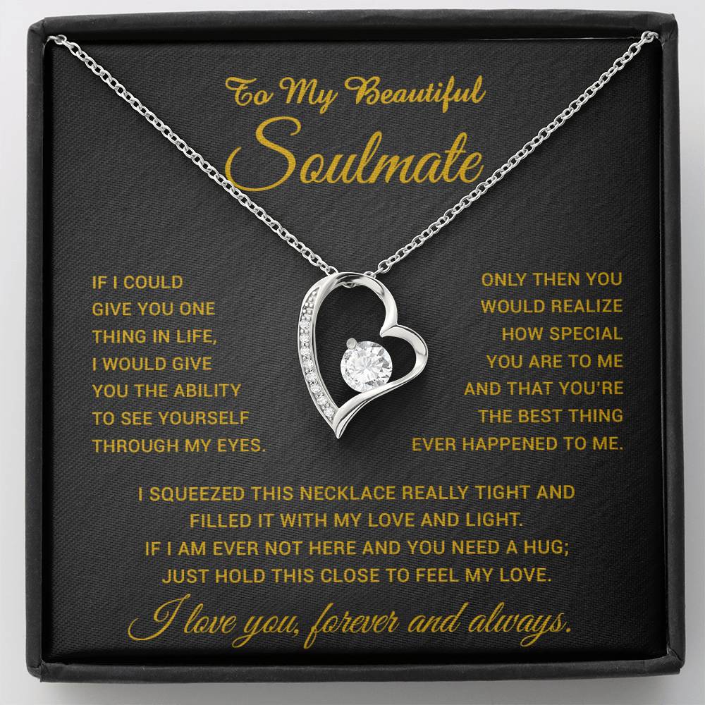 To My Soulmate Necklace, Gift For Soulmate, Anniversary Gift, Birthday Gift 30_4_Gold