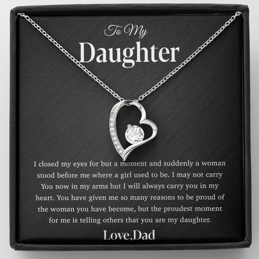 To My Daughter Necklace, Gift for Daughter from Dad, Father Daughter Necklace 28_4_Black