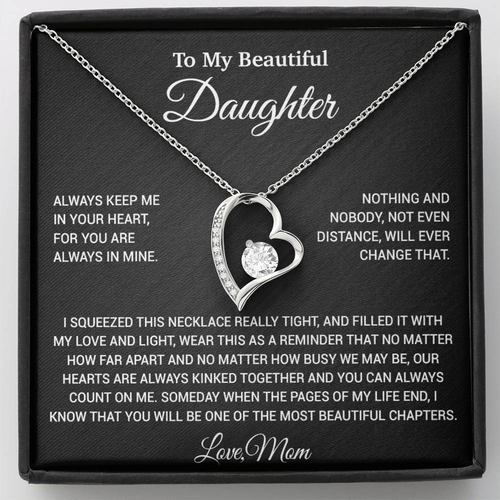 To My Daughter Necklace, Daughter Mother Necklace, Daughter Gift From Mom 9_6_Black