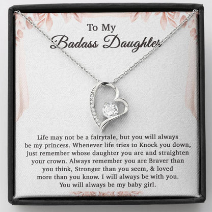 To My Badass Daughter Necklace From Mom, Badass Daughter Gift,  Badass Daughter Necklace