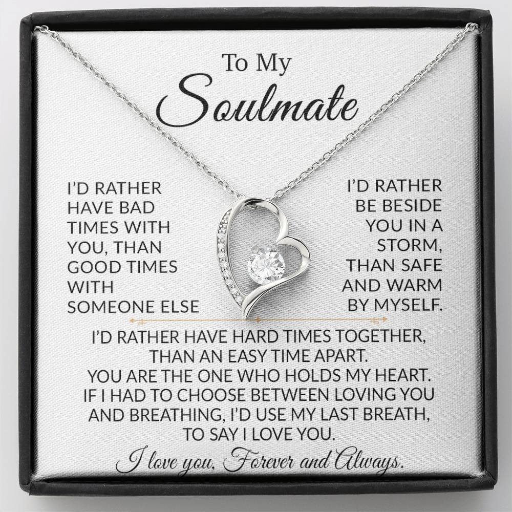 To My Soulmate Necklace, Gifts For Girlfriend Wife from Husband, Birthday Gift