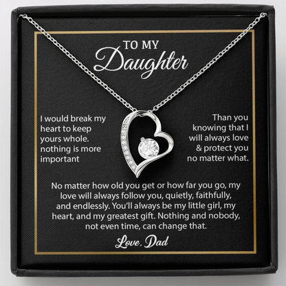To My Daughter Necklace, Gift for Daughter from Dad, Father Daughter Necklace 4_6_Black