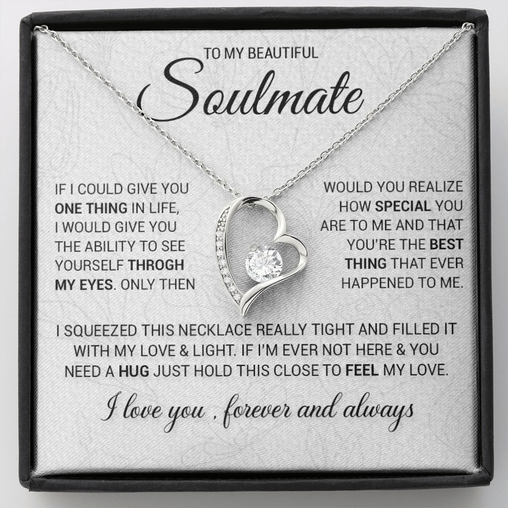To My Beautiful Soulmate Necklace, Gift for Wife, Girlfriend, Anniversary Gift, Christmas Gift for Her, Birthday Gifts
