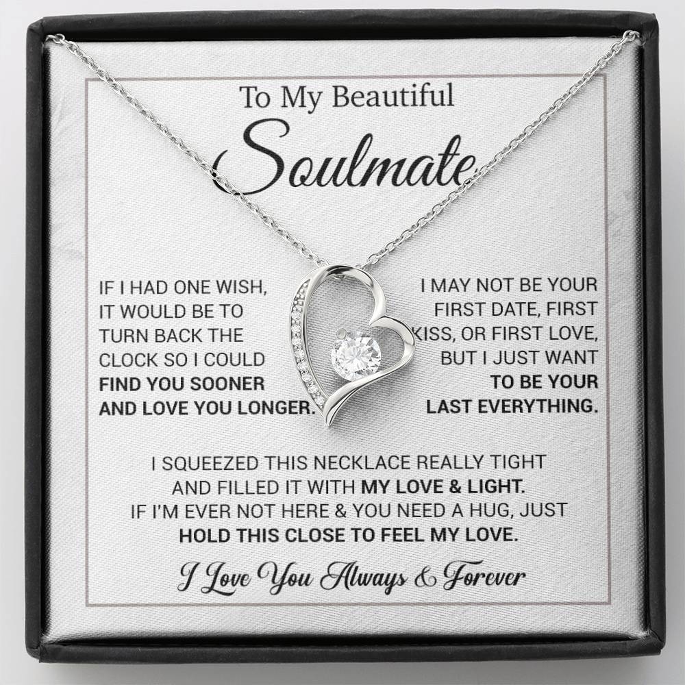 To My Soulmate Necklace, Anniversary Gifts, Soulmate Gift, Christmas Gift