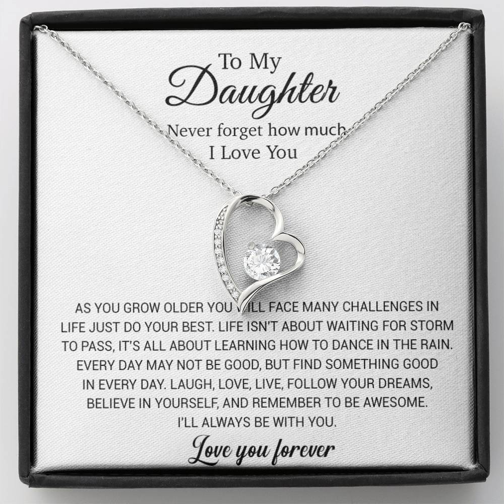 To My Daughter Necklace, Daughter Mother Necklace, Daughter Gift From Mom 29_11_White