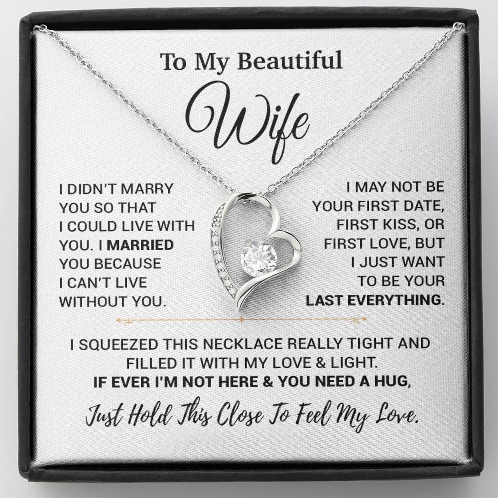 To My Wife Necklace, Christmas Gifts For Women, Anniversary Gift For Wife 7_9_White