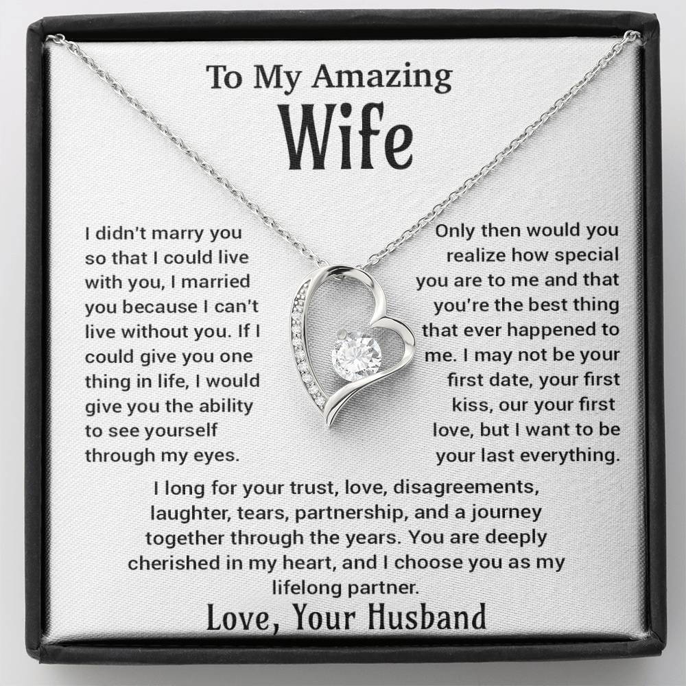 To My Amazing Wife Necklace, Christmas Gifts For Women, Anniversary Gift For Wife