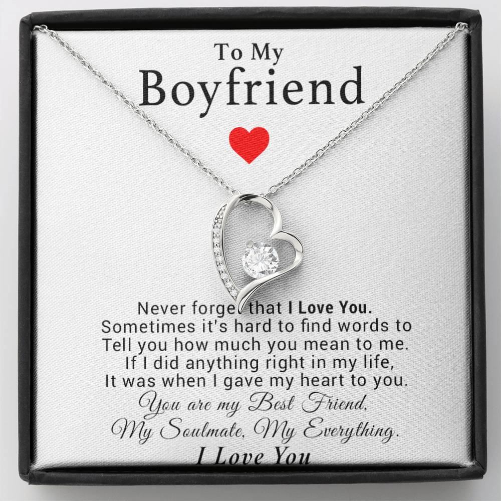 To My Boyfriend Necklace, Birthday Gift from Girlfriend, Anniversary Gift, Valentines Gift