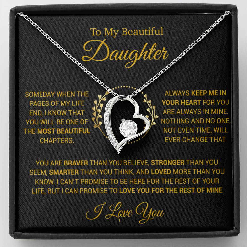 To My Daughter Necklace, Gift for Daughter from Dad, Daughter Father Necklace 15_12_Gold