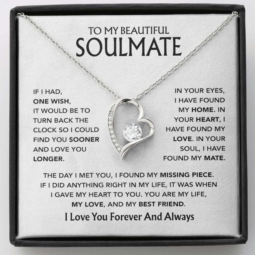 To My Soulmate Necklace, Gift For Soulmate, Anniversary Gift, Birthday Gift 3_5_White