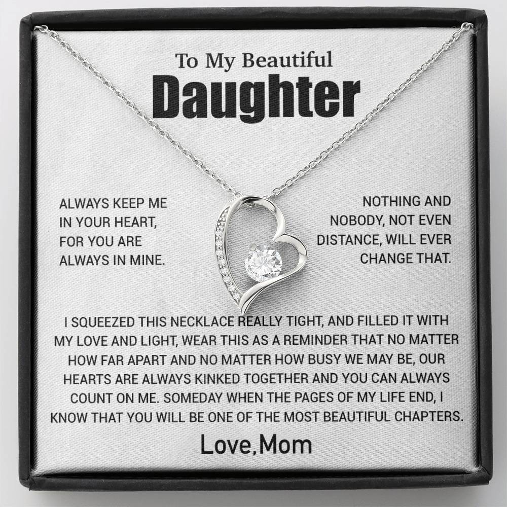 To My Daughter Necklace, Daughter Mother Necklace, Daughter Gift From Mom 2_6_White