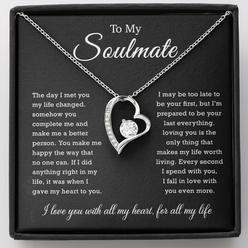 To My Soulmate Necklace, Gift For Wife, Girlfriend, Fiancee, Anniversary Gift, Birthday Gift