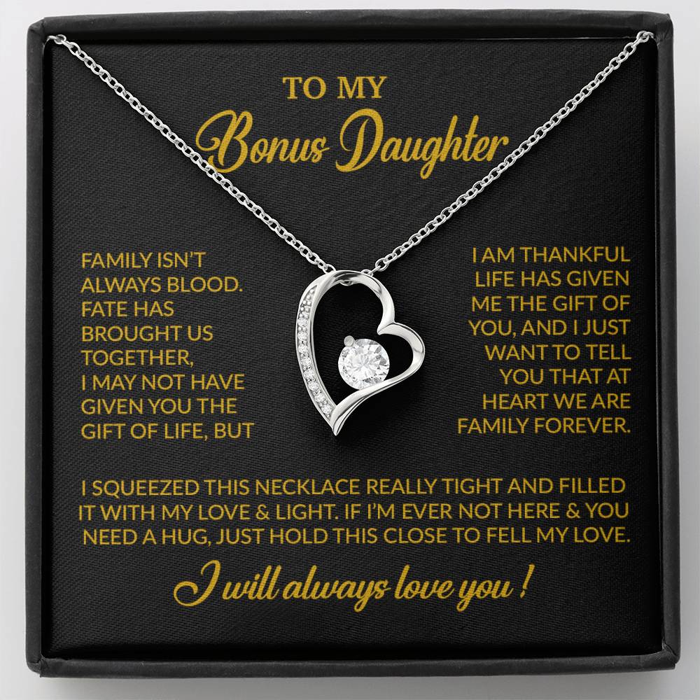 To My Bonus Daughter Necklace, Gift for Bonus Daughter, Step Daughter Birthday 7_11_Gold