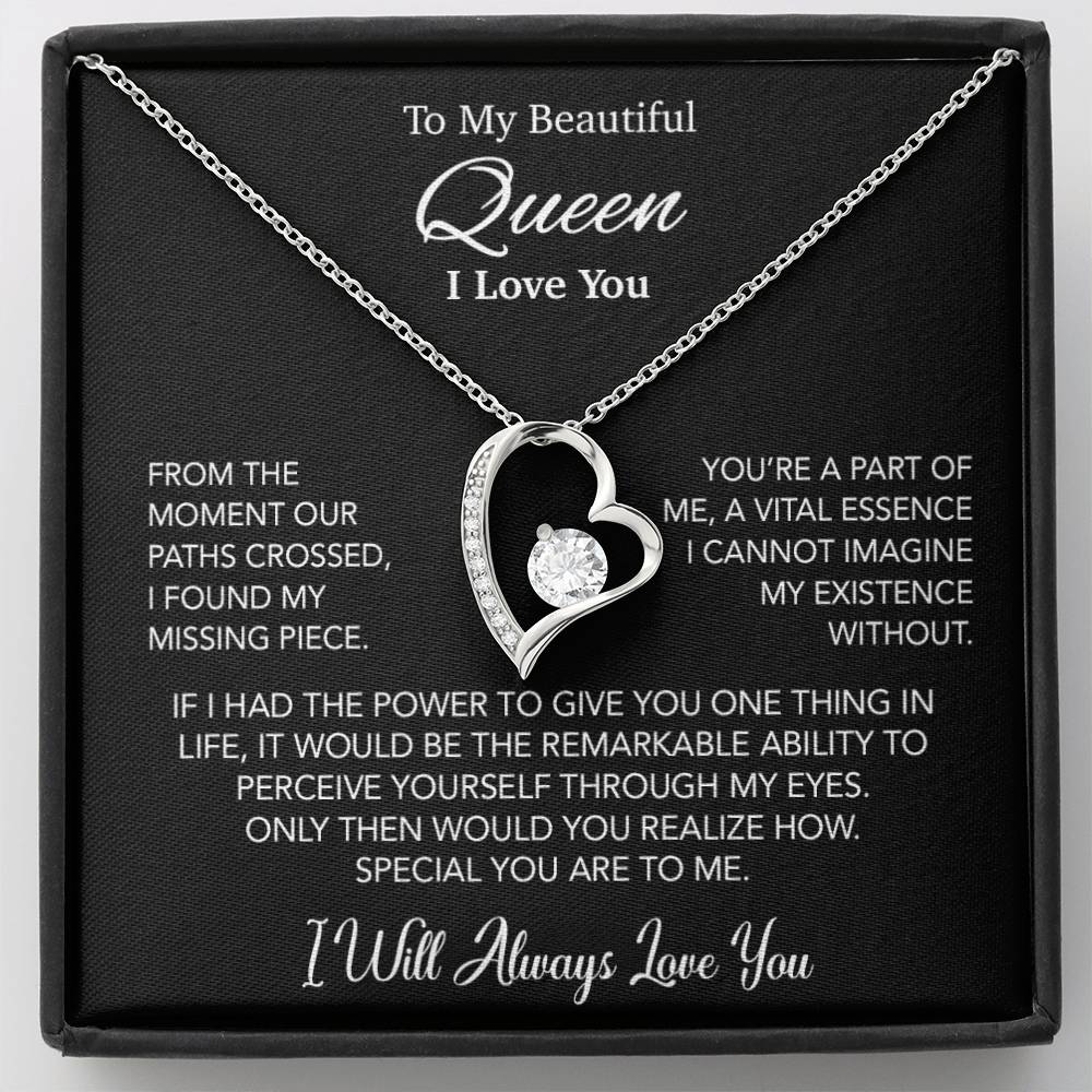 To My Queen Necklace, Anniversary Gift For Wife, Girlfriend Necklace, Birthday Gift For Wife