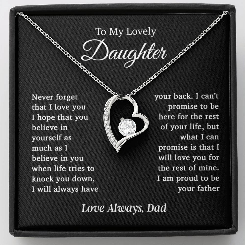 To My Daughter Necklace, Daughter Father Necklace, Daughter Gift From Dad 6_12_Black