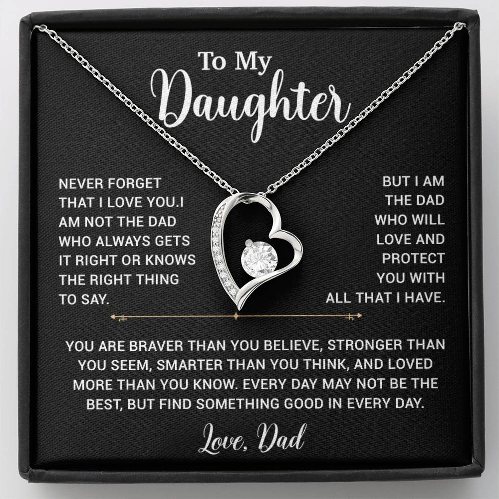 To My Daughter Necklace, Gift for Daughter from Dad, Father Daughter Necklace 2_6_Black