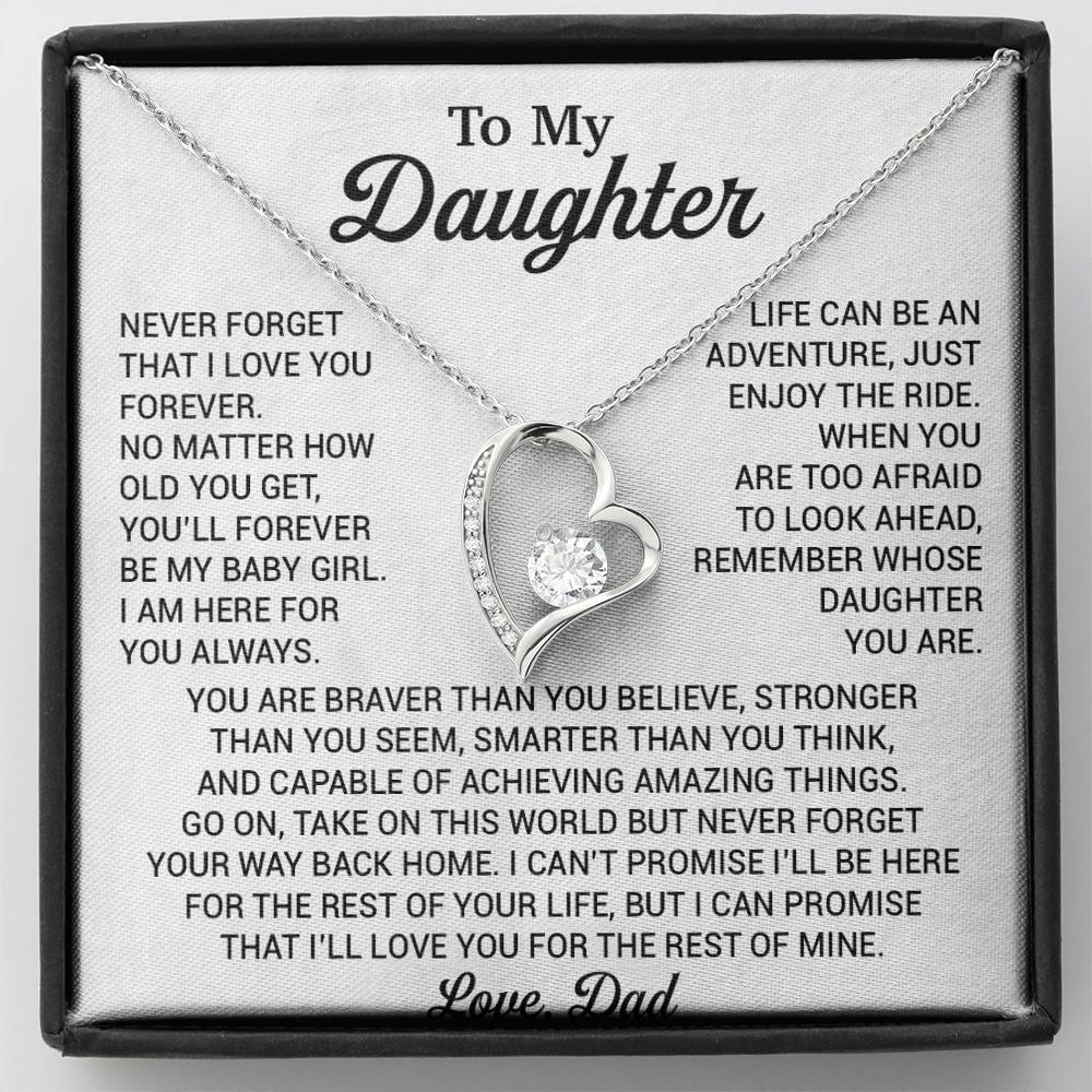 To My Daughter Necklace, Daughter Father Necklace, Daughter Gift From Dad 22_8_White