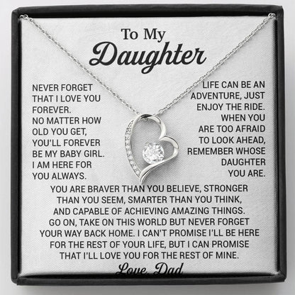 To My Daughter Necklace, Daughter Father Necklace, Daughter Gift From Dad 22_8_White