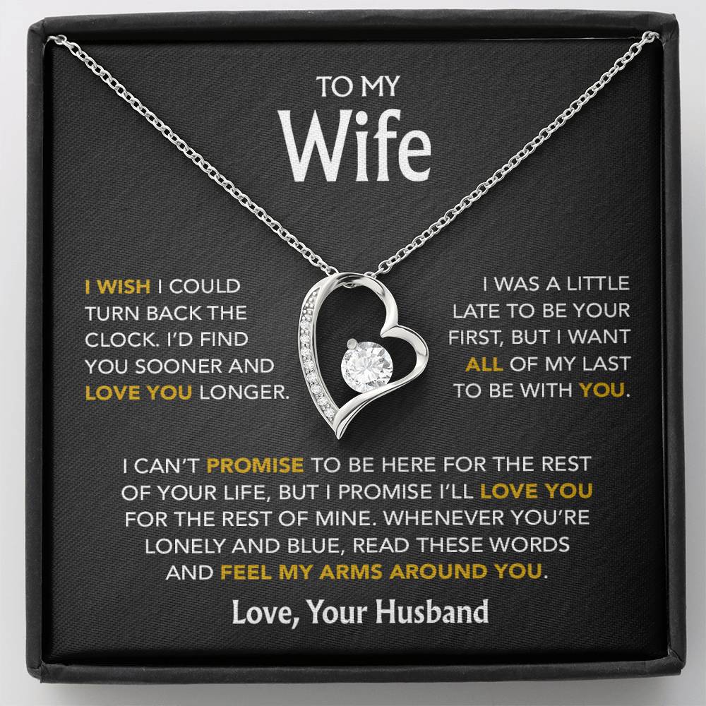 To My Wife Necklace, Gift For Wife, Anniversary Gift For Wife, Necklace For Wife 20_5_Black