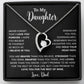 To My Daughter Necklace, Gift for Daughter from Dad, Father Daughter Necklace  9_4_Black