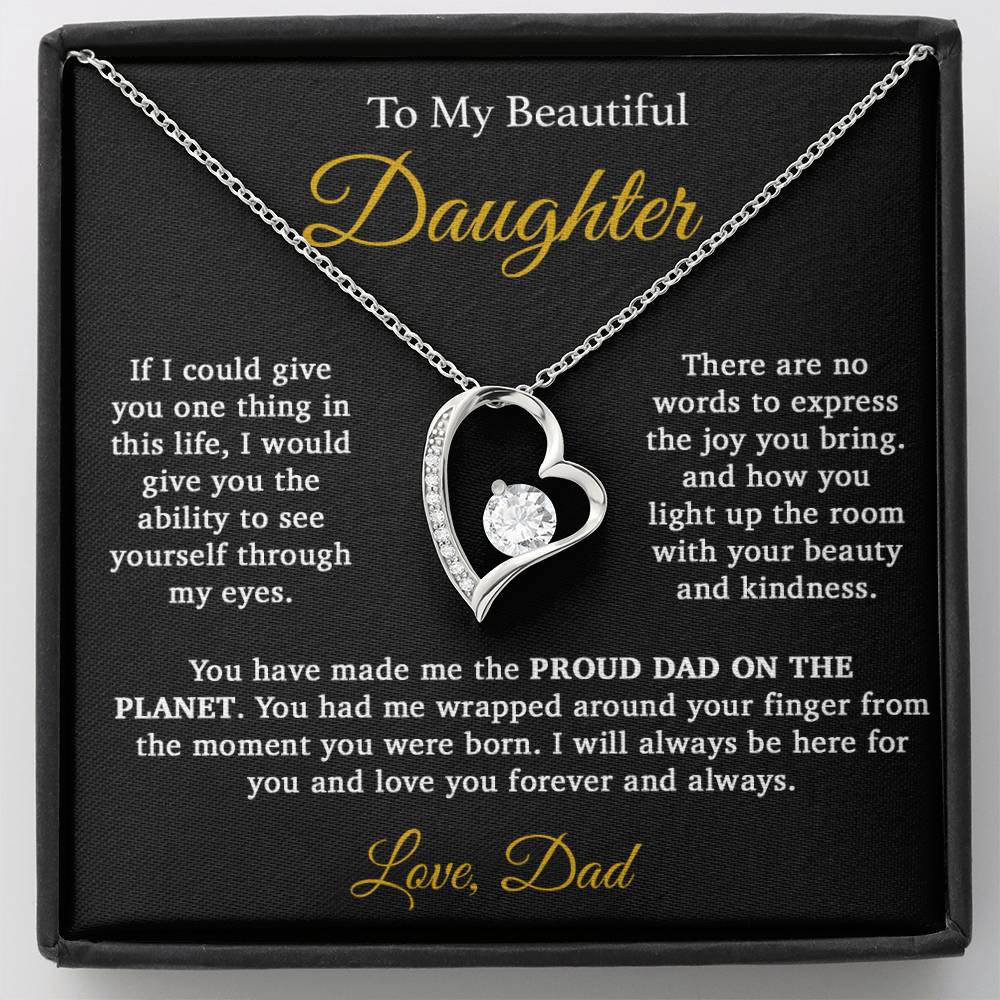 To My Daughter Necklace, Daughter Father Necklace, Daughter Gift From Dad333_Gold