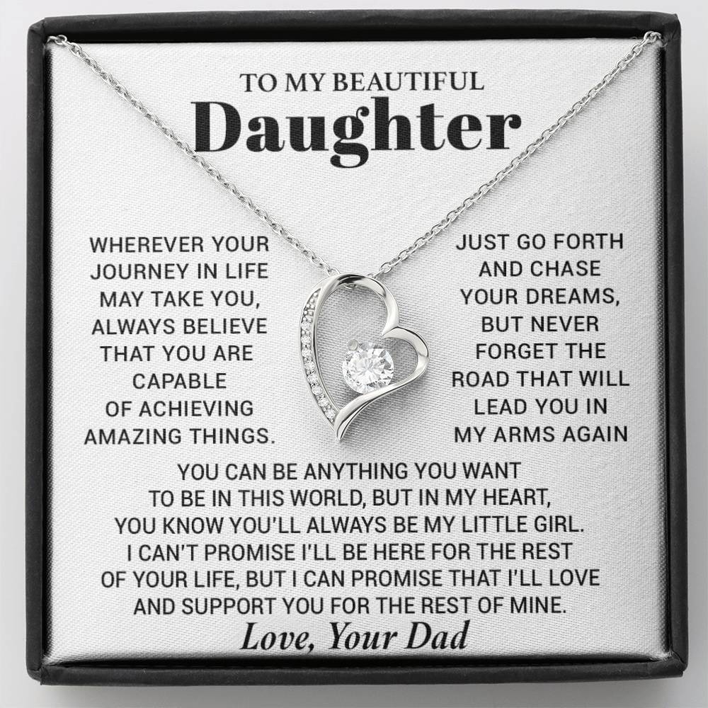To My Daughter Necklace from Dad, Daughter Dad Necklace, Gifts for Daughter
