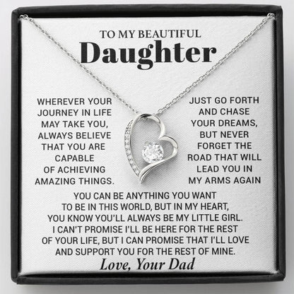 To My Daughter Necklace from Dad, Daughter Dad Necklace, Gifts for Daughter